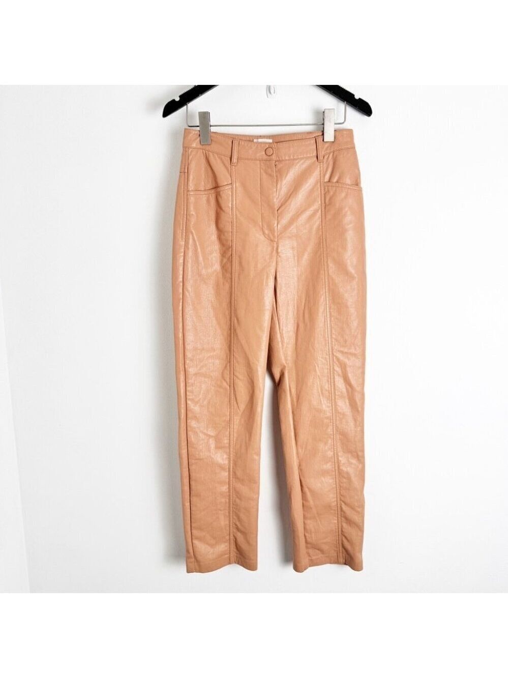 Aritzia Wilfred Melina Pant in Japanese vegan leather congac tan size 4